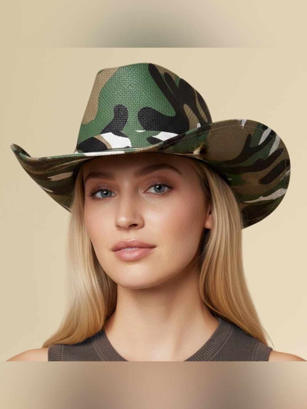 Camo Cowboy Hat - Green Camouflage Women’s Hat
